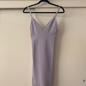 Missguided Lilac Lace-Trim Mini Dress